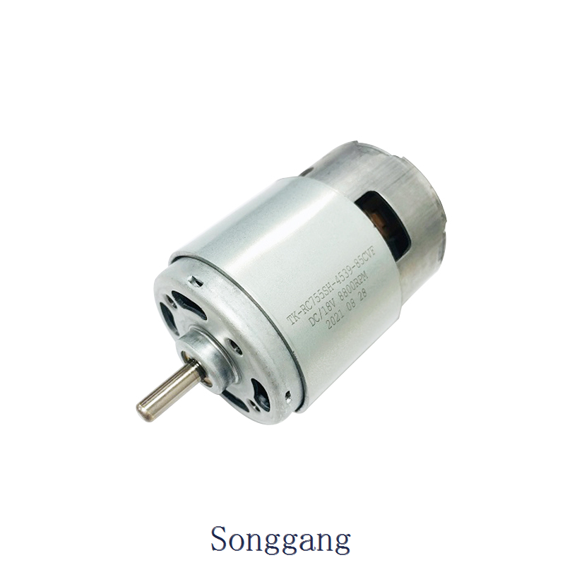 High Torque 18V DC Motor 8800RPM CCW RC755SH-4539-85CVF Shaft Length 18.2mm 39.84W Motor Used in Power Tools, Automotive Applications